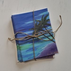 Set of 8 notecards with original artwork. Blank